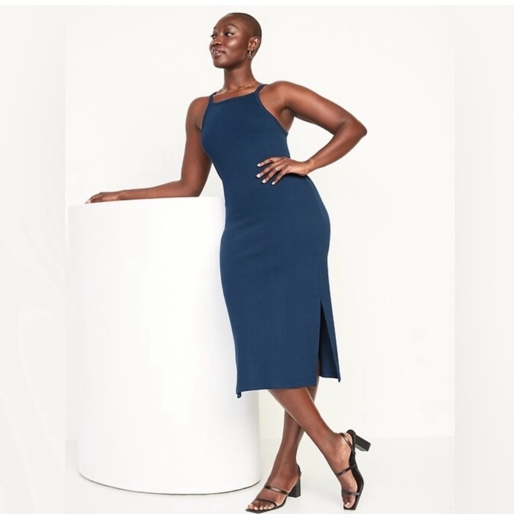 Old Navy high square neck ribbed dress - size S